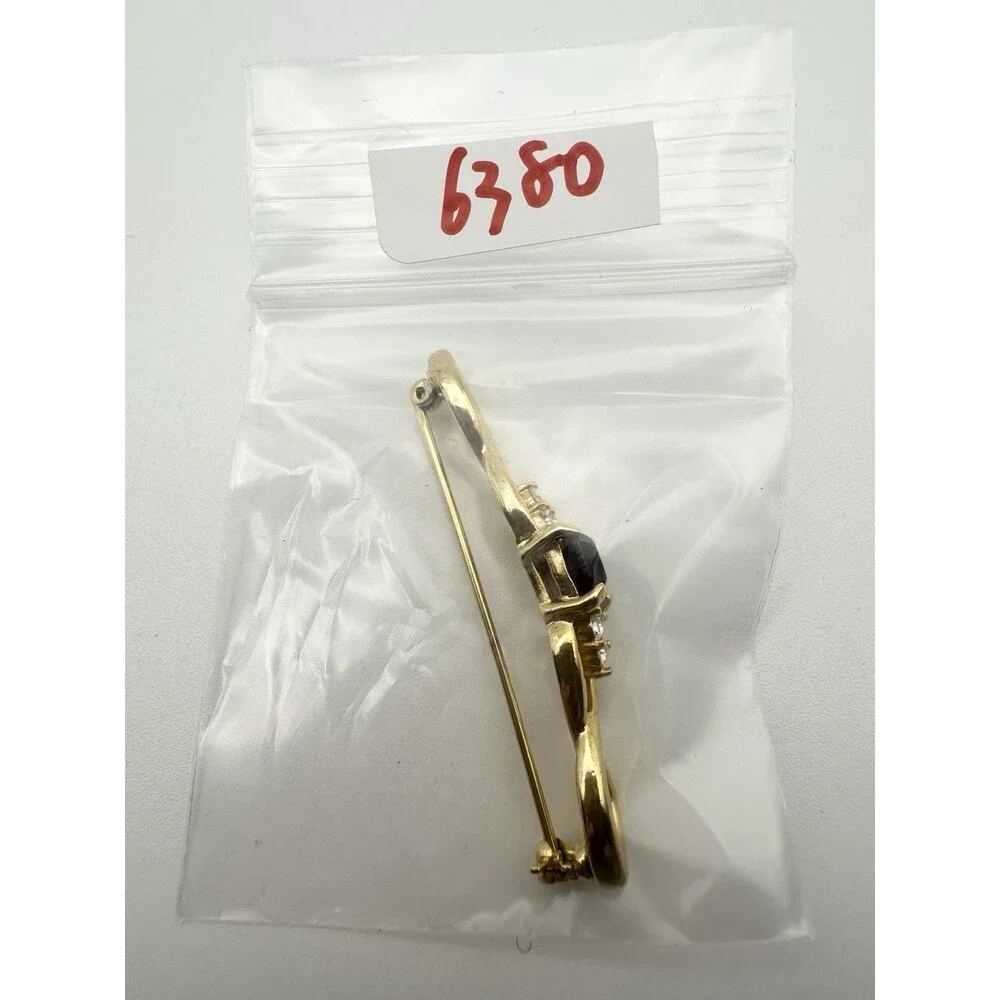 Vintage Gold Tone Infinity Rhinestone Pin Brooch